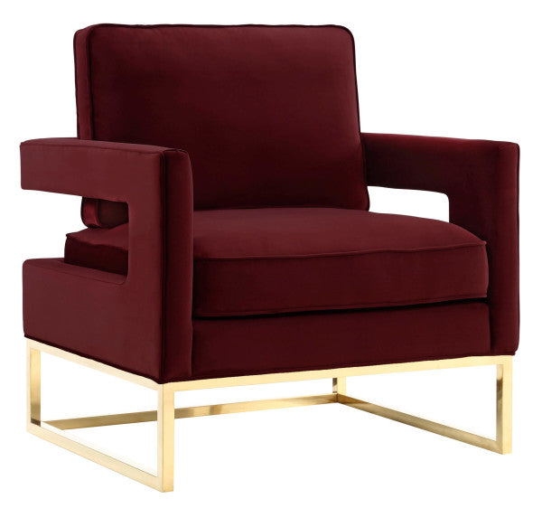 Avery Maroon Velvet Chair