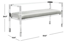 Load image into Gallery viewer, Anastasia Acrylic Bench-Chrome
