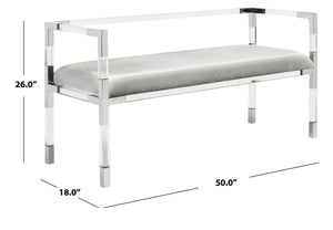 Anastasia Acrylic Bench-Chrome