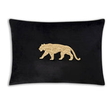 Load image into Gallery viewer, Rica Black and Gold Velvet Pillow

