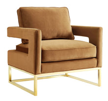 Load image into Gallery viewer, Avery Cognac Velvet Chair
