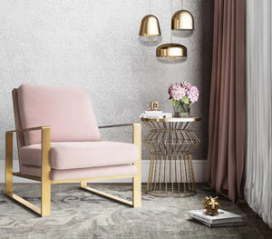 Mott Blush Velvet Chair