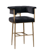 Load image into Gallery viewer, Astrid Grey Velvet Bar Stool
