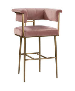 Astrid Blush Velvet Counter Stool