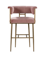 Load image into Gallery viewer, Astrid Blush Velvet Bar Stool
