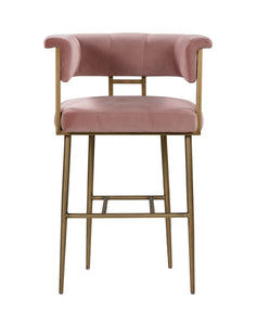 Astrid Blush Velvet Bar Stool