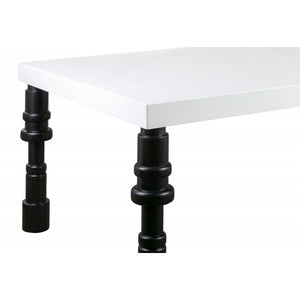 Spindle White Lacquer Dining Table