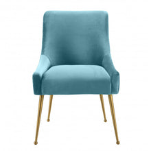 Load image into Gallery viewer, Beatrix Sea Blue Velvet Side Chair
