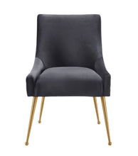 Load image into Gallery viewer, Beatrix Pleated Gray Velvet Side Chair

