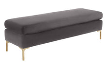 Load image into Gallery viewer, Delilah Grey Velvet Bench
