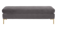 Load image into Gallery viewer, Delilah Grey Velvet Bench
