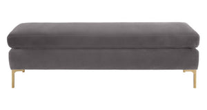 Delilah Grey Velvet Bench