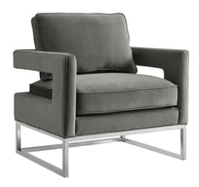 Load image into Gallery viewer, Avery Grey Velvet Chair
