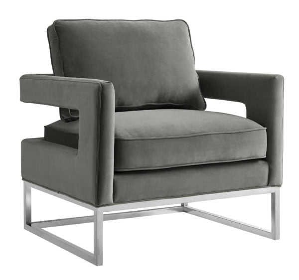 Avery Grey Velvet Chair