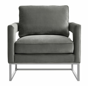 Avery Grey Velvet Chair