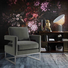 Load image into Gallery viewer, Avery Grey Velvet Chair
