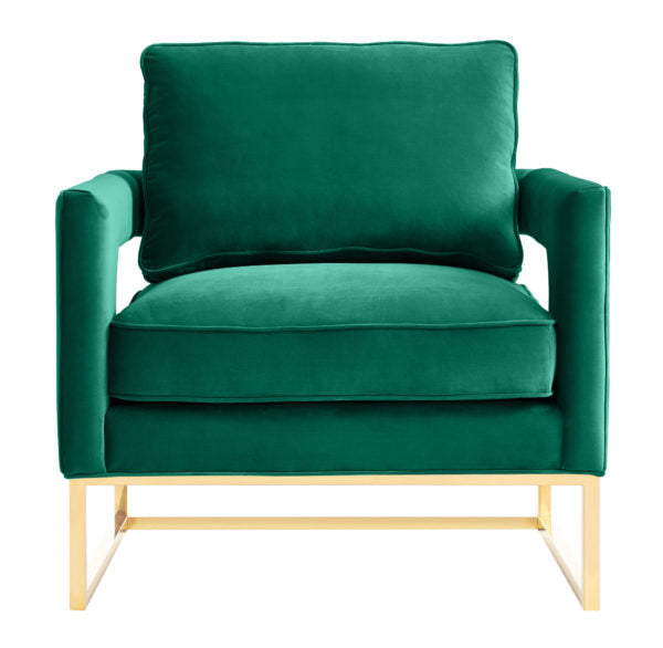 Green discount velour chair